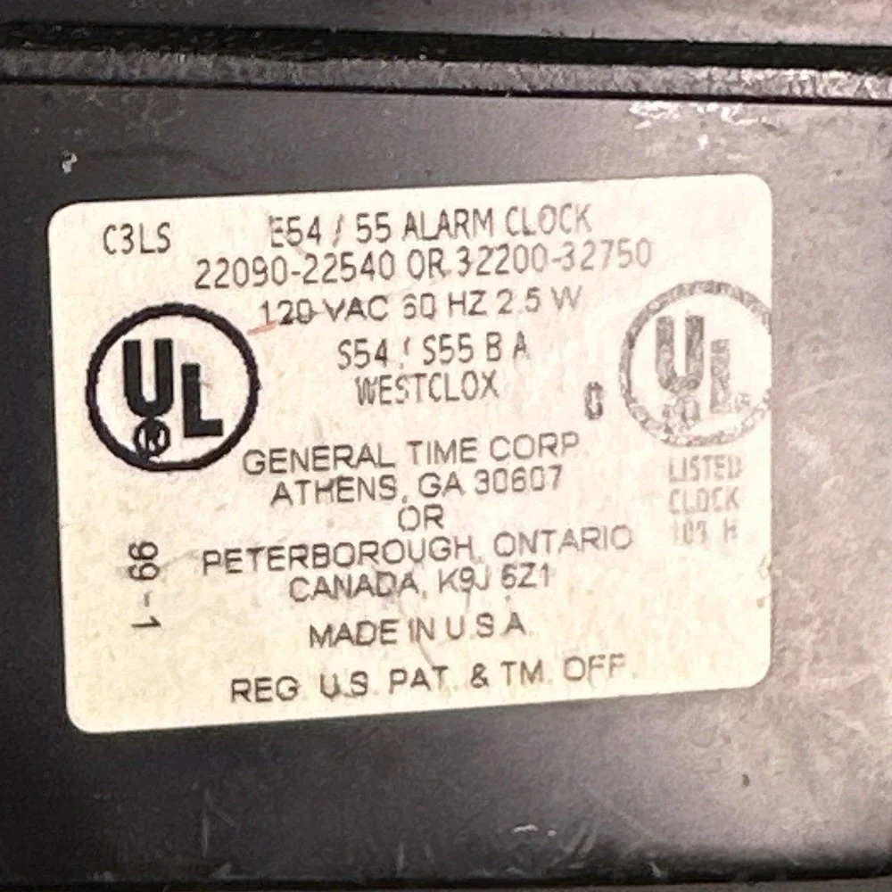 Vintage Westclox‎ Dialite Electric Alarm Clock Model 22090-22540 USA TESTED